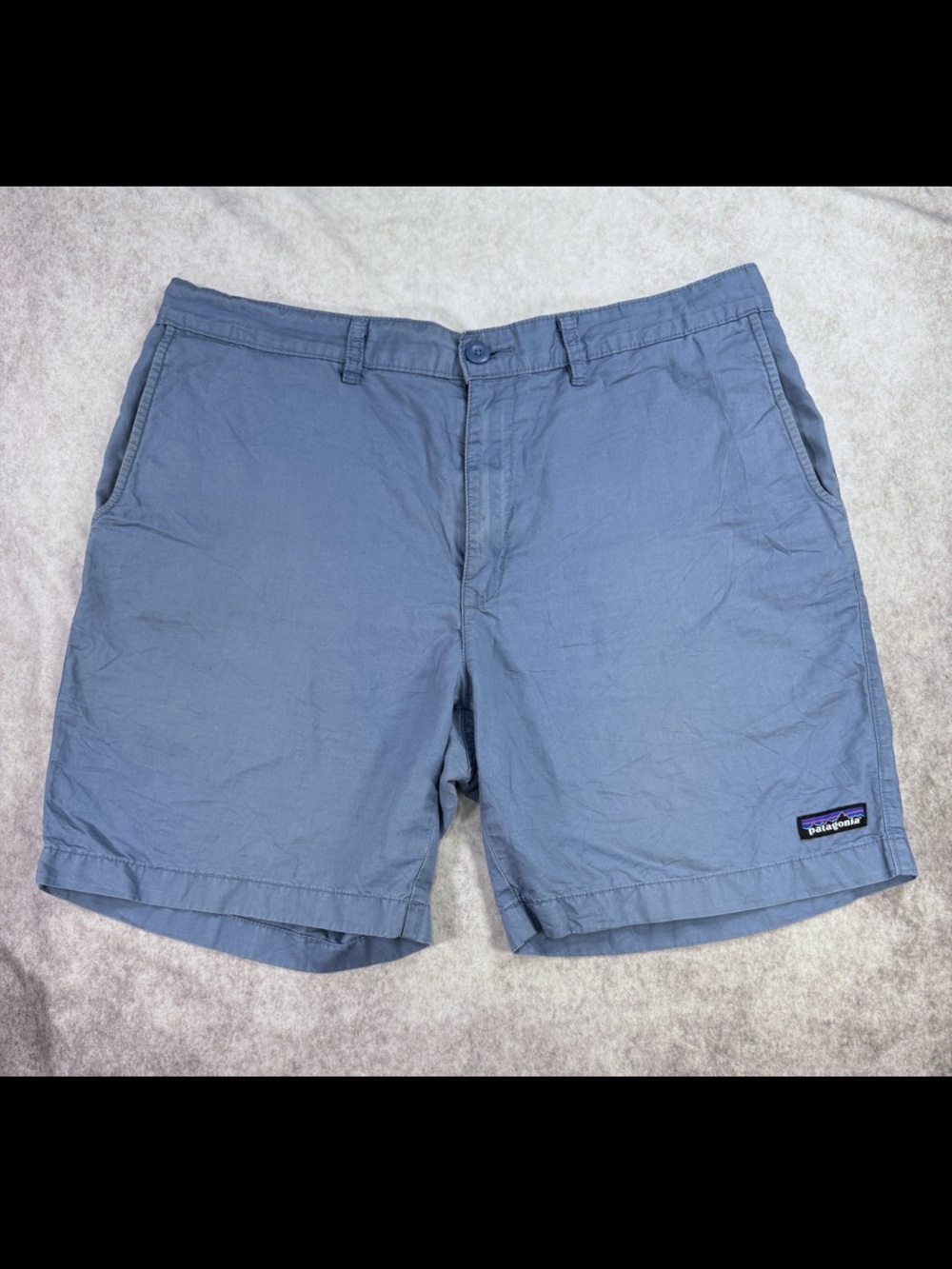 Patagonia Shorts Mens 35 Blue All Wear Hemp Organic Cotton Hiking Outdoor Chino